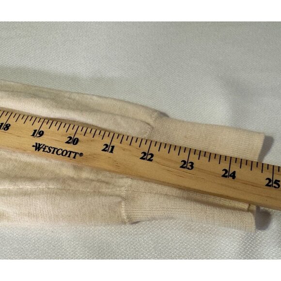 $395 Burberry London Beige Luxury Merino Wool Minimalist Sweater Pullover Sz L - Picture 14 of 16